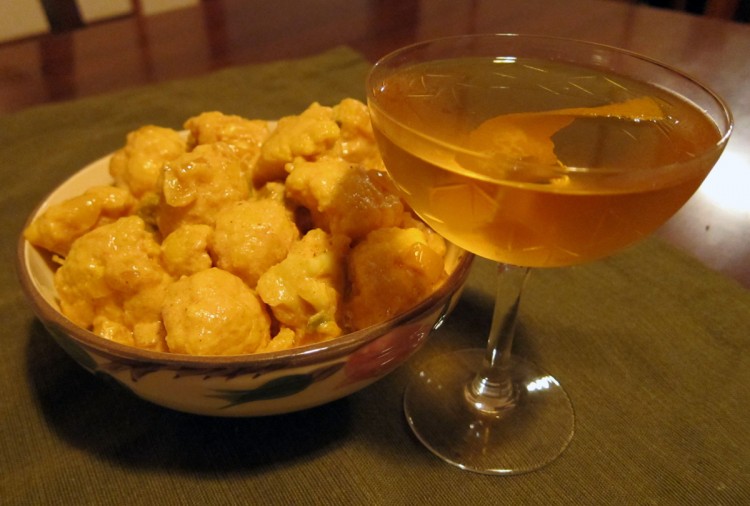 Chrysanthemum and Curried Cauliflowerettes